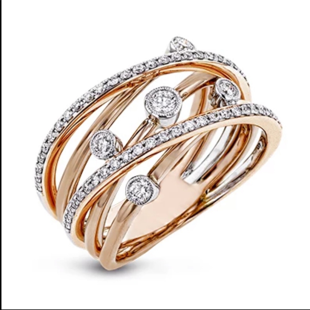 New Women’s Rose Gold Girl Diamond Stackable Ring - Picture 2 of 2